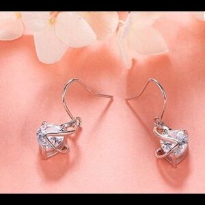 .925 earrings w/ Austria blue zircon. See separate listing for matching necklace